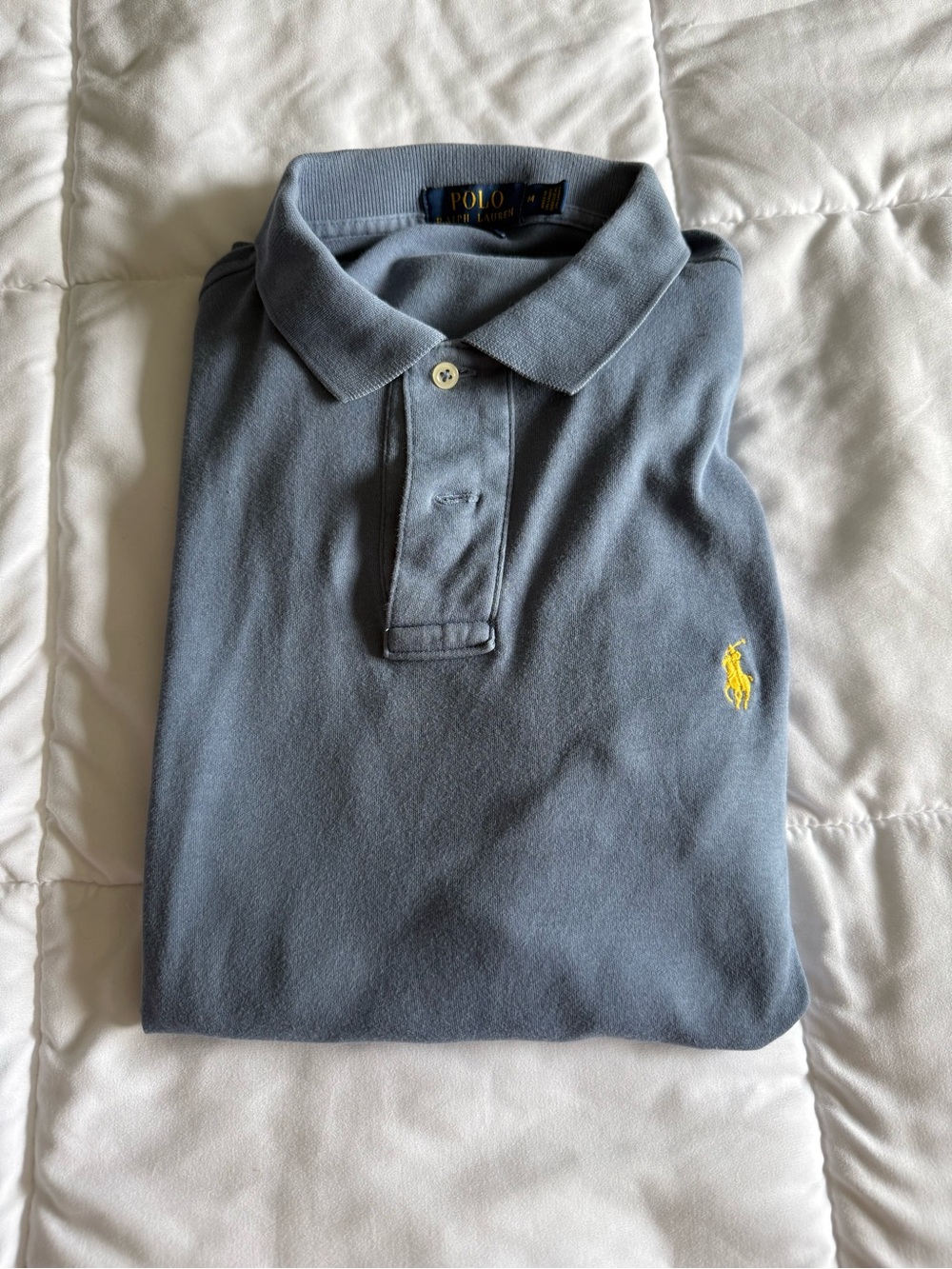 Ralph Lauren Men’s Slate Blue Polo with Yellow Pony